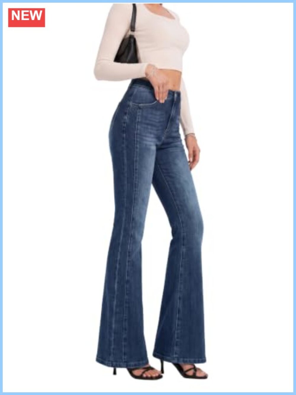 High Waisted Flare Jeans Stretch Denim Pants